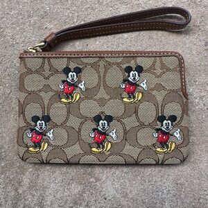 NWOT COACH Mickey Mouse Wristlet
